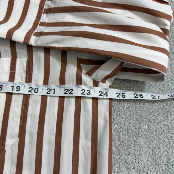Sézane Bilma Organic Cotton Striped Button-Up Shirt Size FR 44/US 12 - Picture 16 of 16